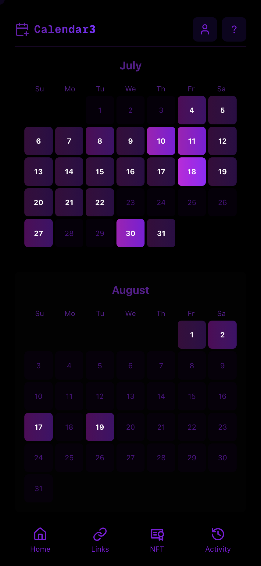 Calendar3 - Farcaster Mini Apps screenshot