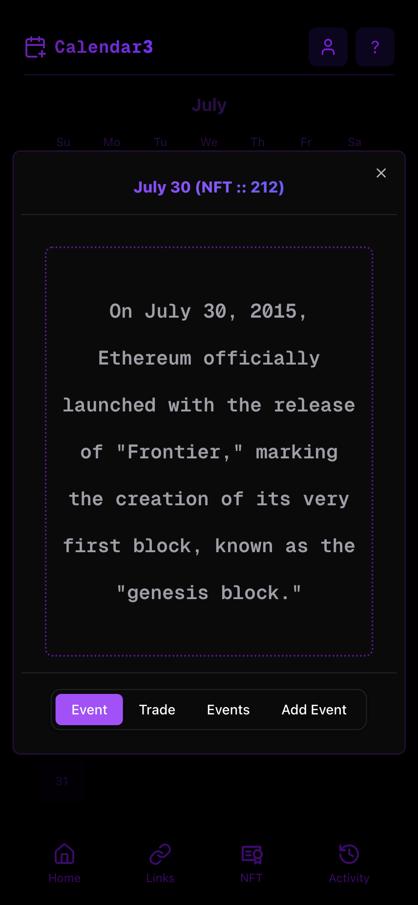 Calendar3 - Farcaster Mini Apps screenshot